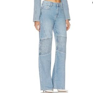 GRLFRND Mariah Wide Leg Racer Jean in Coast Highway Blue Size 27